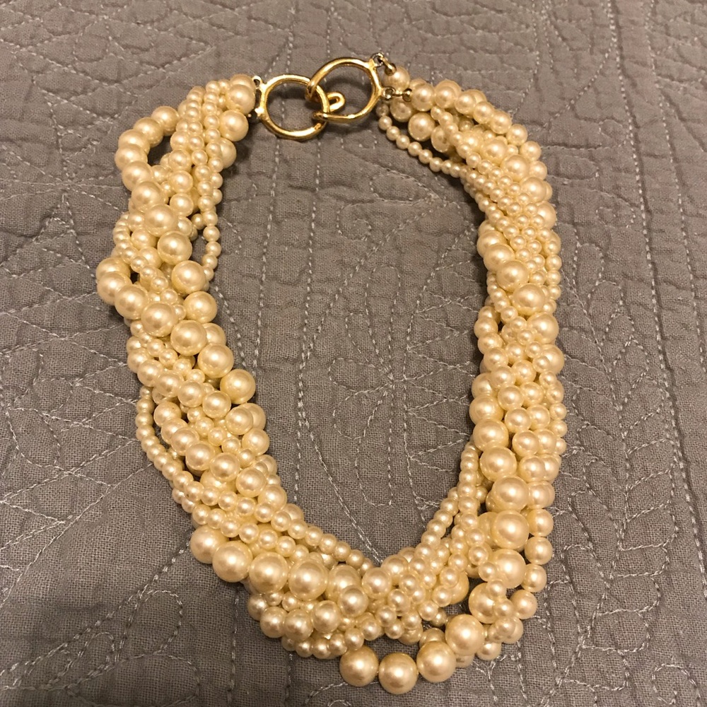 Pearl Multi Strand Twist Necklace